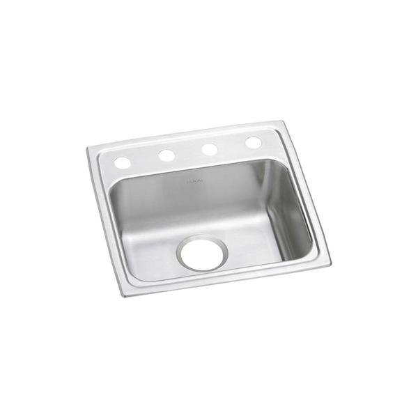 Elkay Classic SS 19-1/2" x 19" x 5", Single Bowl Drop-in ADA Sink LRAD191950OS4